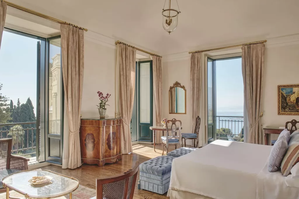 Grand Hotel Timeo classic room with ocean views