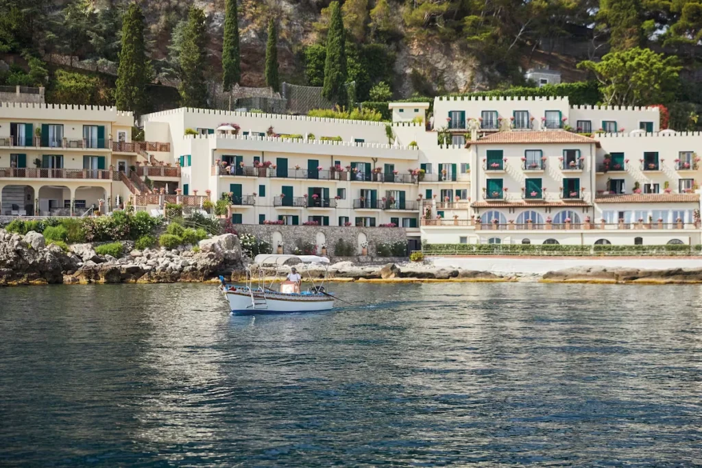 View of Villa Sant'Andrea from the ocean