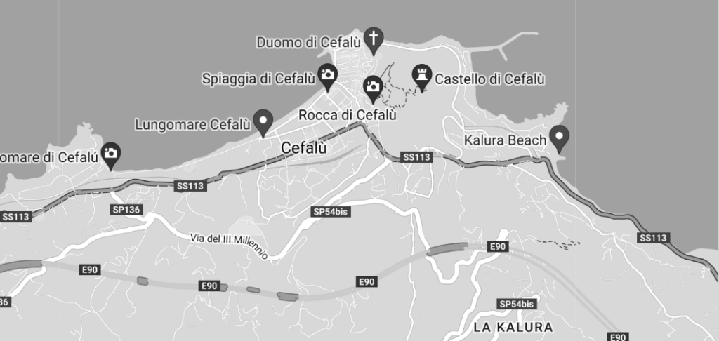 cefalu map of places to stay